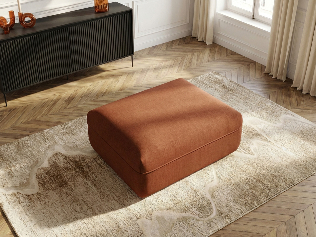 Pouf LUIGI en lisse orange — vue 5