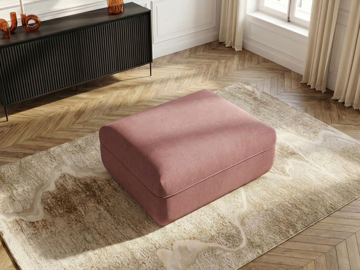 Pouf LUIGI en texturé rose — vue 5