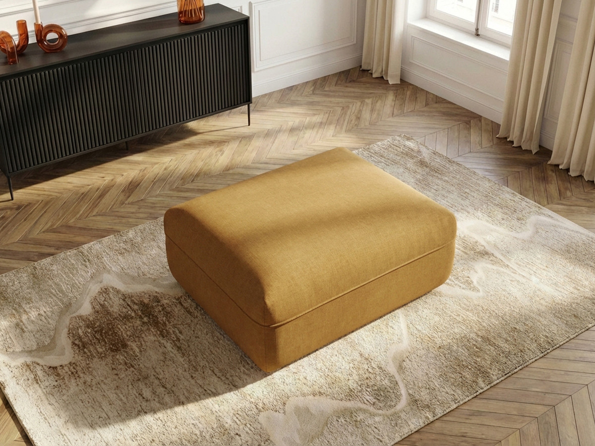 Pouf LUIGI en lisse jaune — vue 5