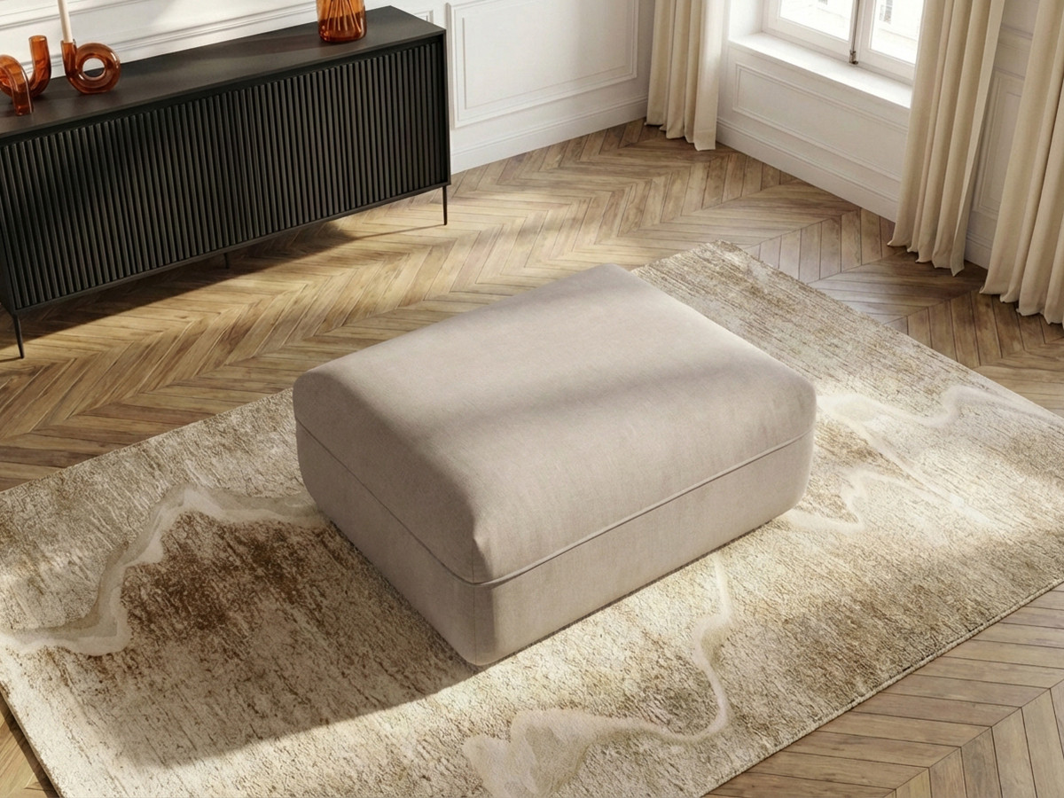 Pouf LUIGI en texturé beige — vue 5