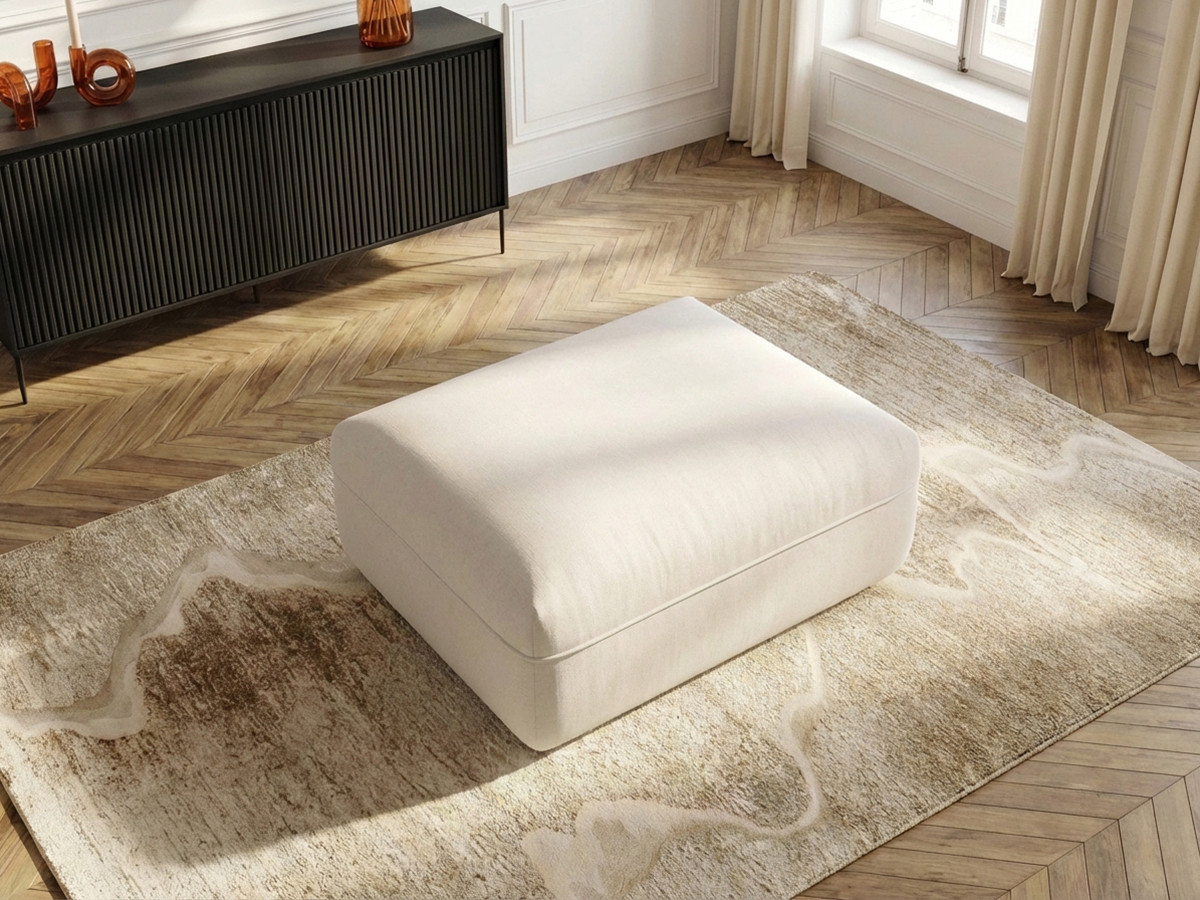 Pouf LUIGI en lisse blanc — vue 5