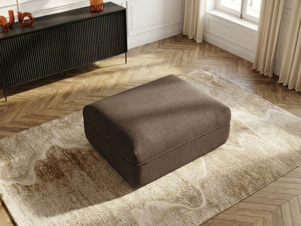 Pouf LUIGI en texturé taupe — vue 5