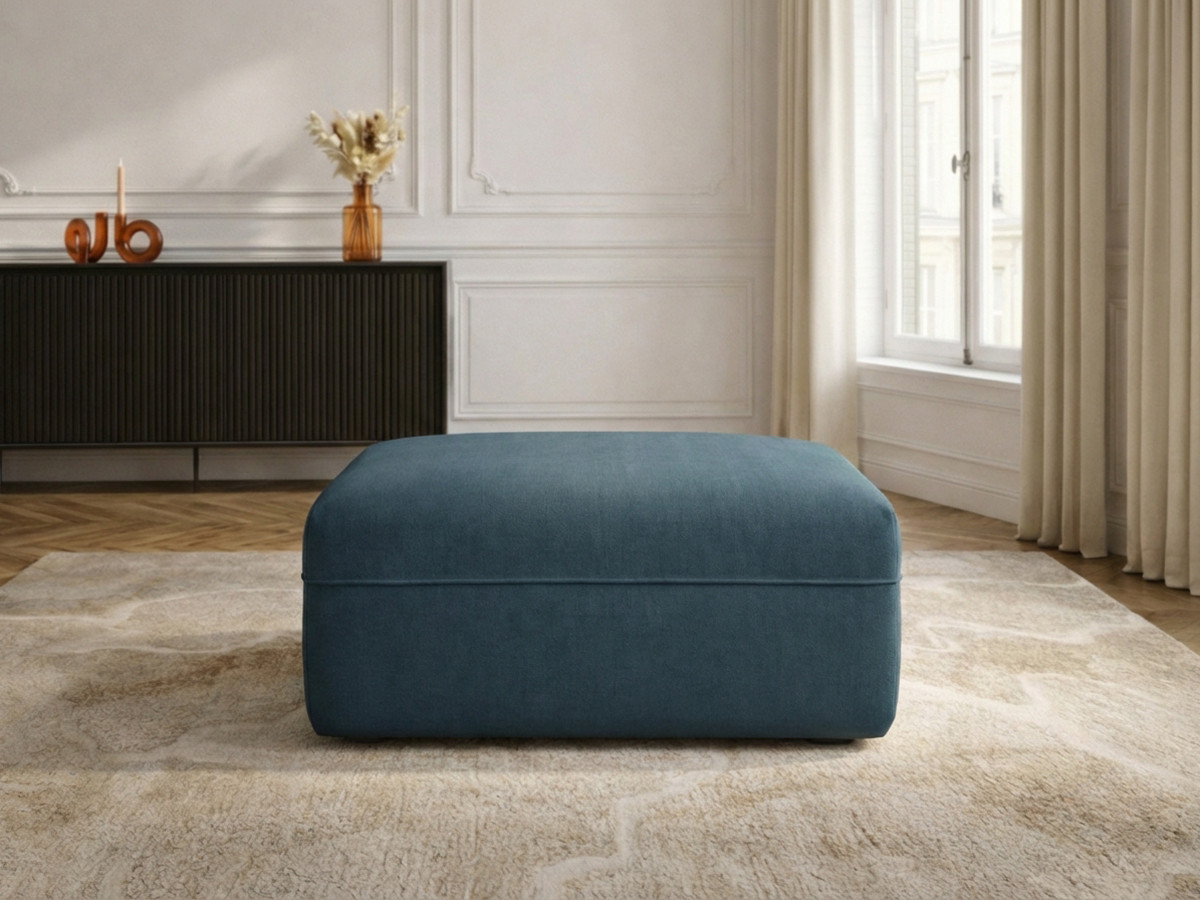 Pouf LUIGI en tissu lisse