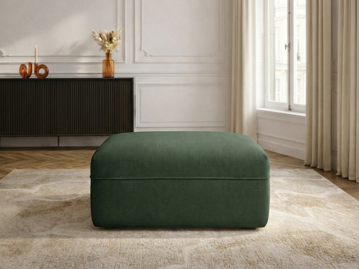 Pouf LUIGI en tissu lisse