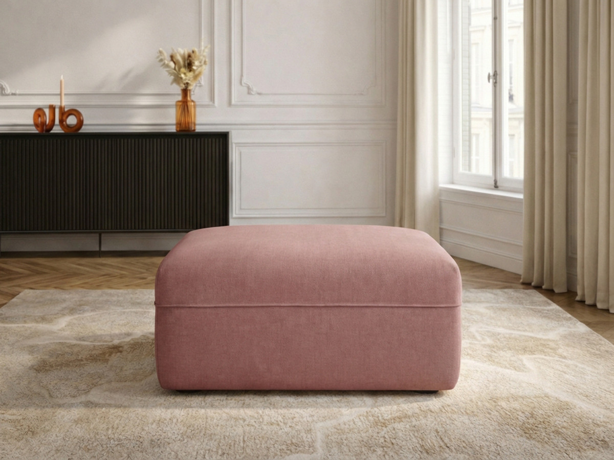 Pouf LUIGI en texturé rose — vue 4