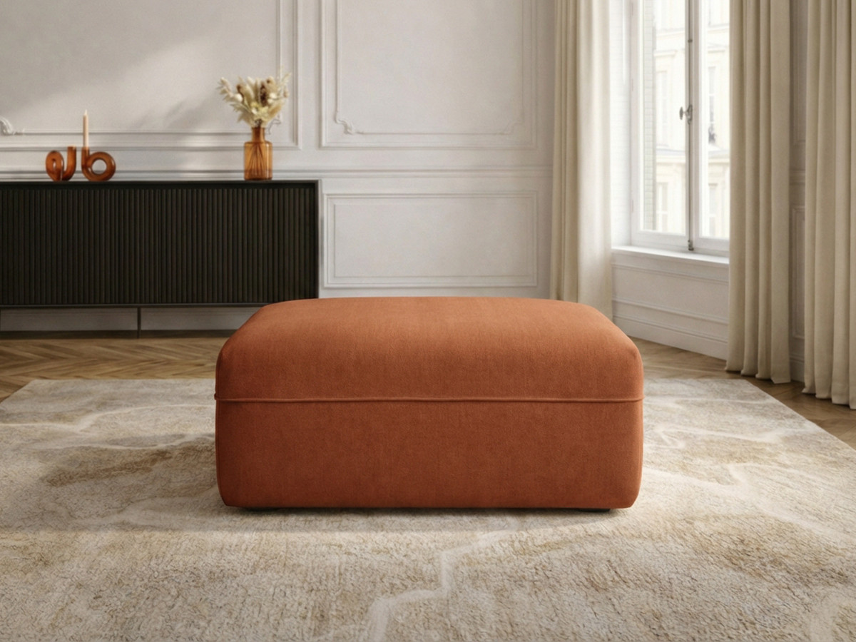 Pouf LUIGI en tissu lisse
