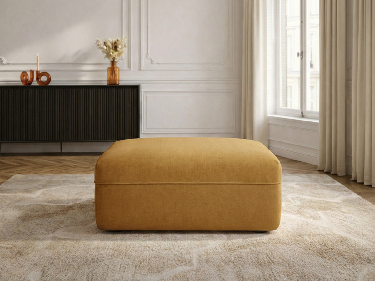 Pouf LUIGI en tissu lisse