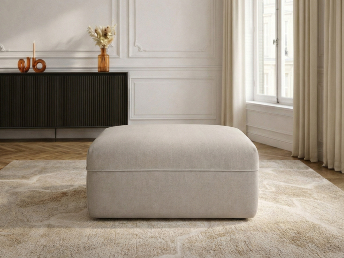 Pouf LUIGI en tissu lisse
