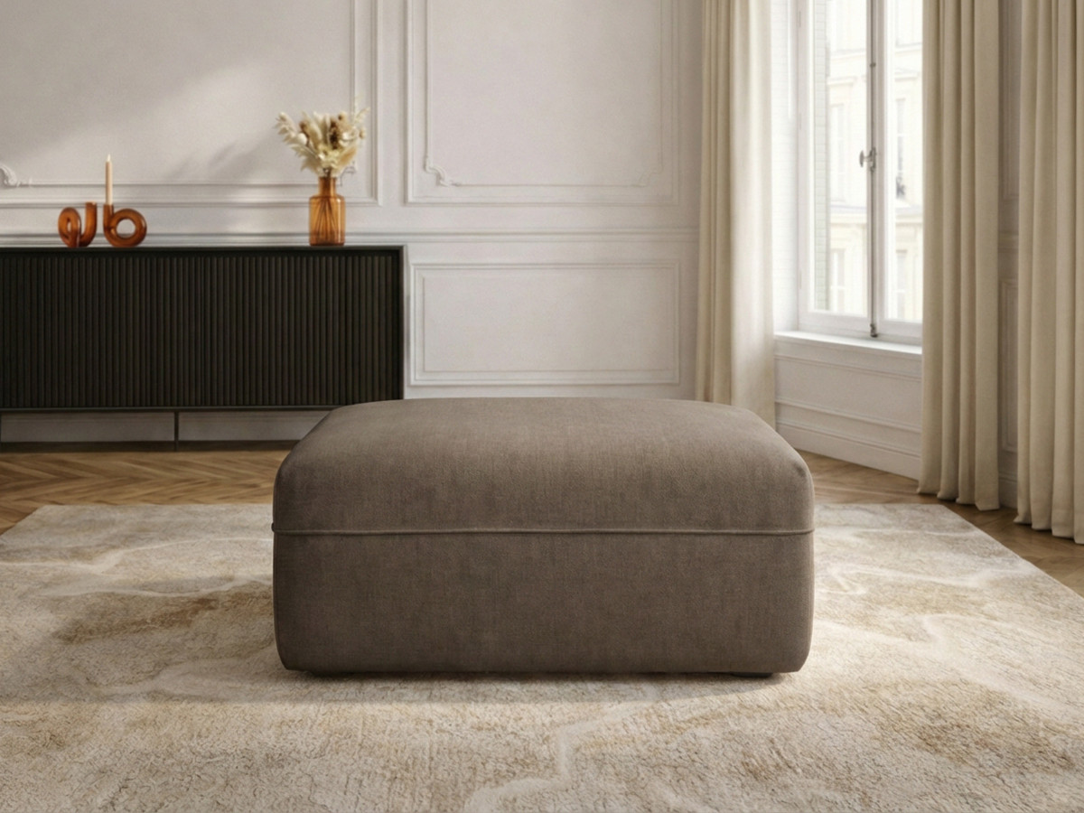 Pouf LUIGI en tissu lisse