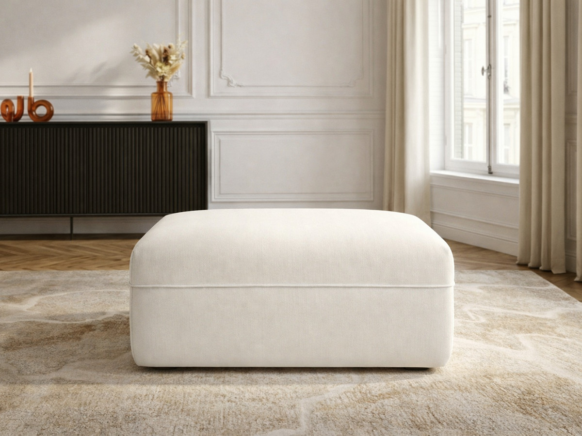 Pouf LUIGI en lisse blanc — vue 4