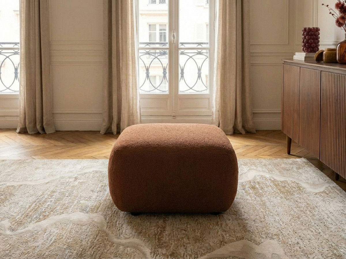 Pouf MONTAIGNE bouclette orange — vue 6
