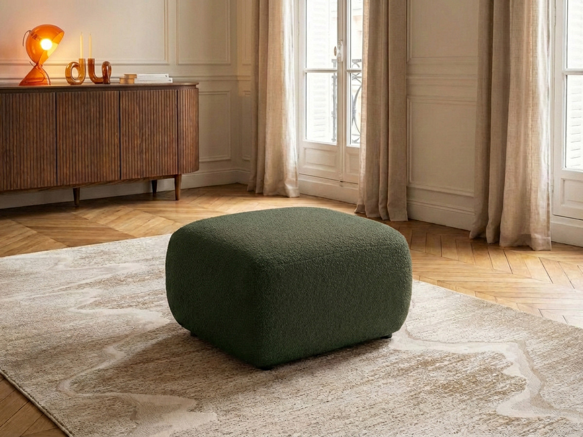 Pouf MONTAIGNE bouclette vert — vue 4