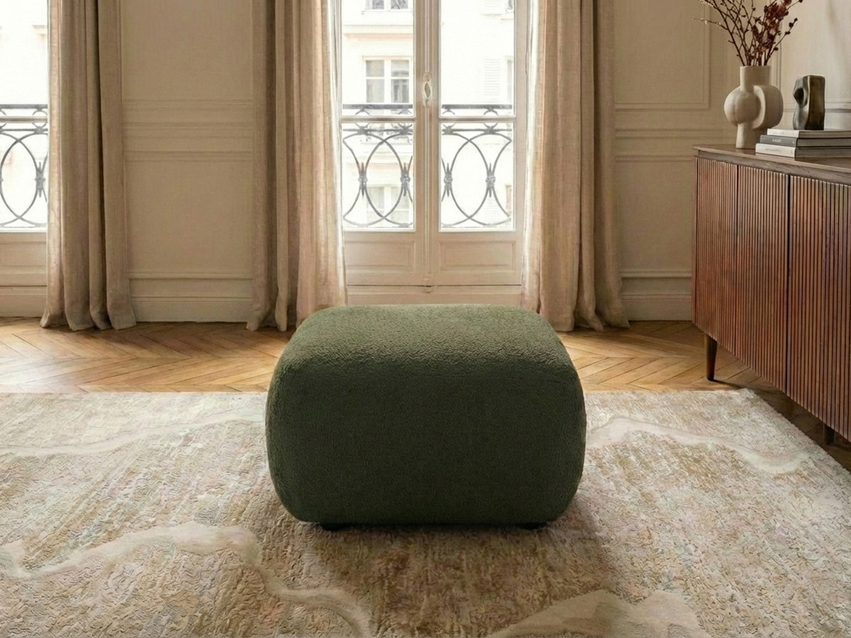 Pouf MONTAIGNE bouclette vert — vue 6