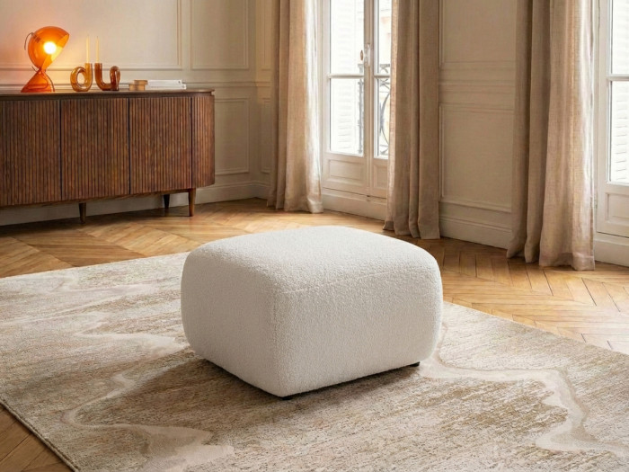 Pouf MONTAIGNE tissu bouclette