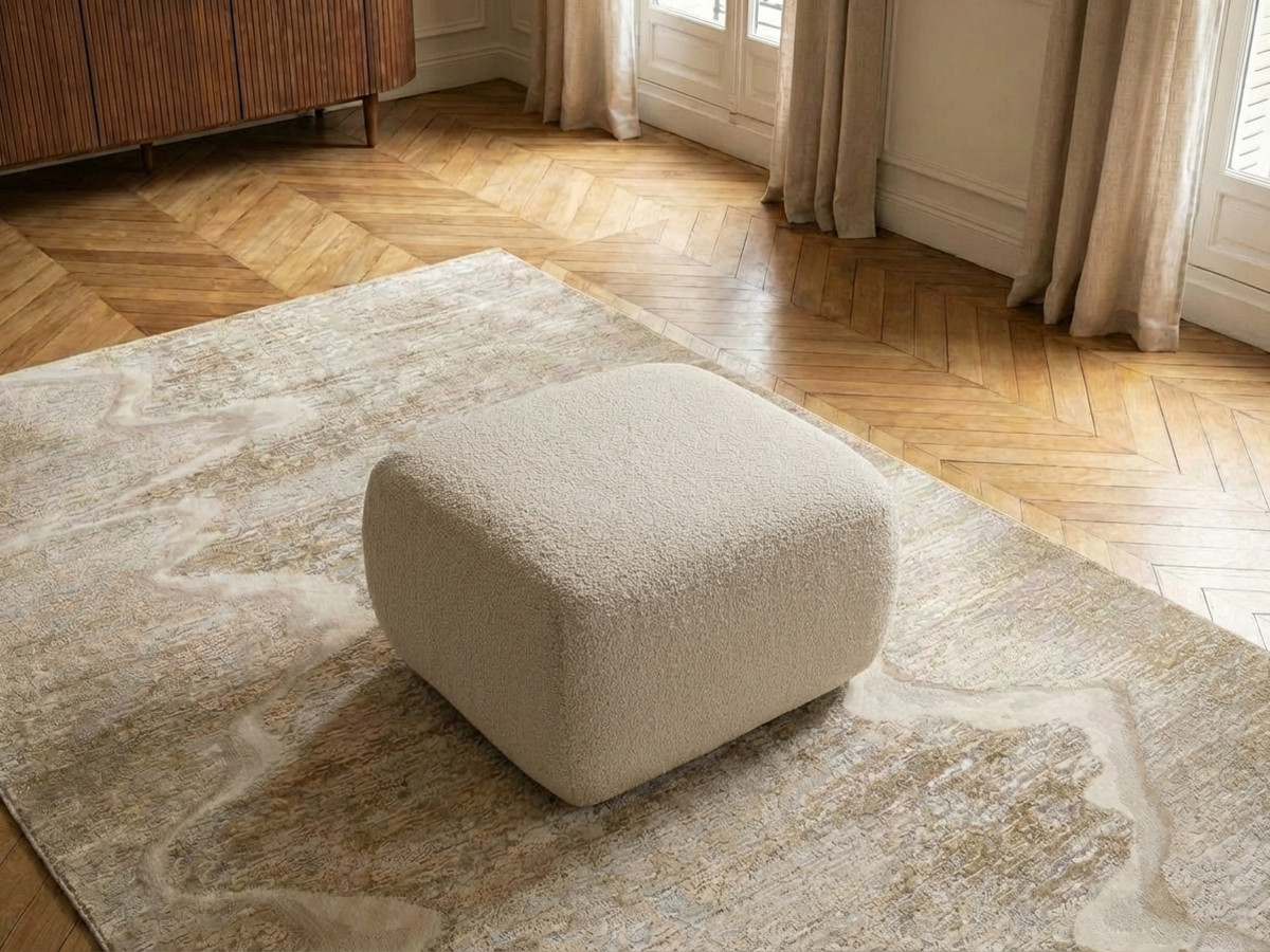 Pouf MONTAIGNE bouclette beige
