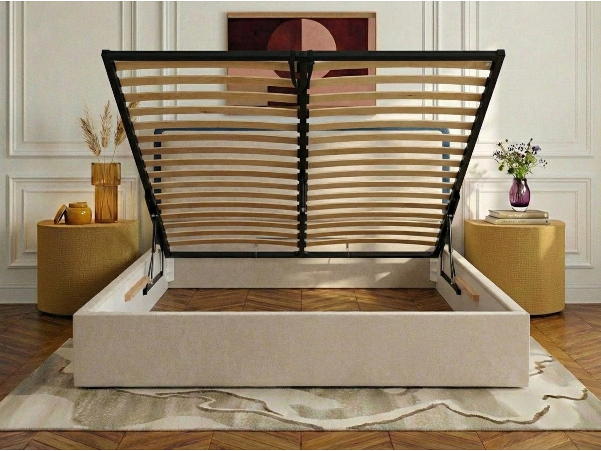 Lit coffre MARA texturé bicolore bleu — vue 6