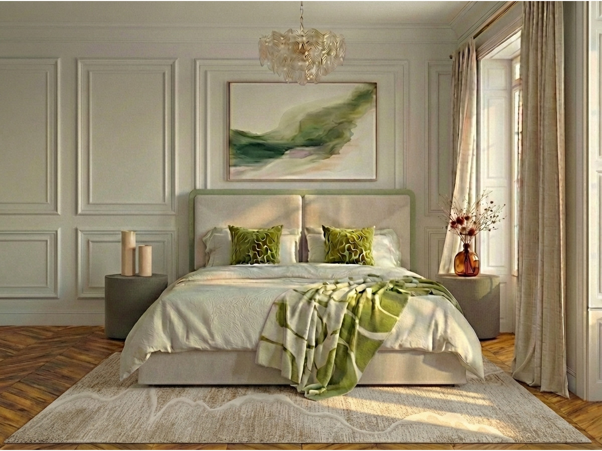 MARA opbergbed in tweekleurige, gestructureerde stof