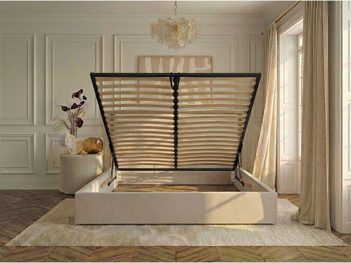 Lit coffre MARA texturé bicolore rose — vue 6