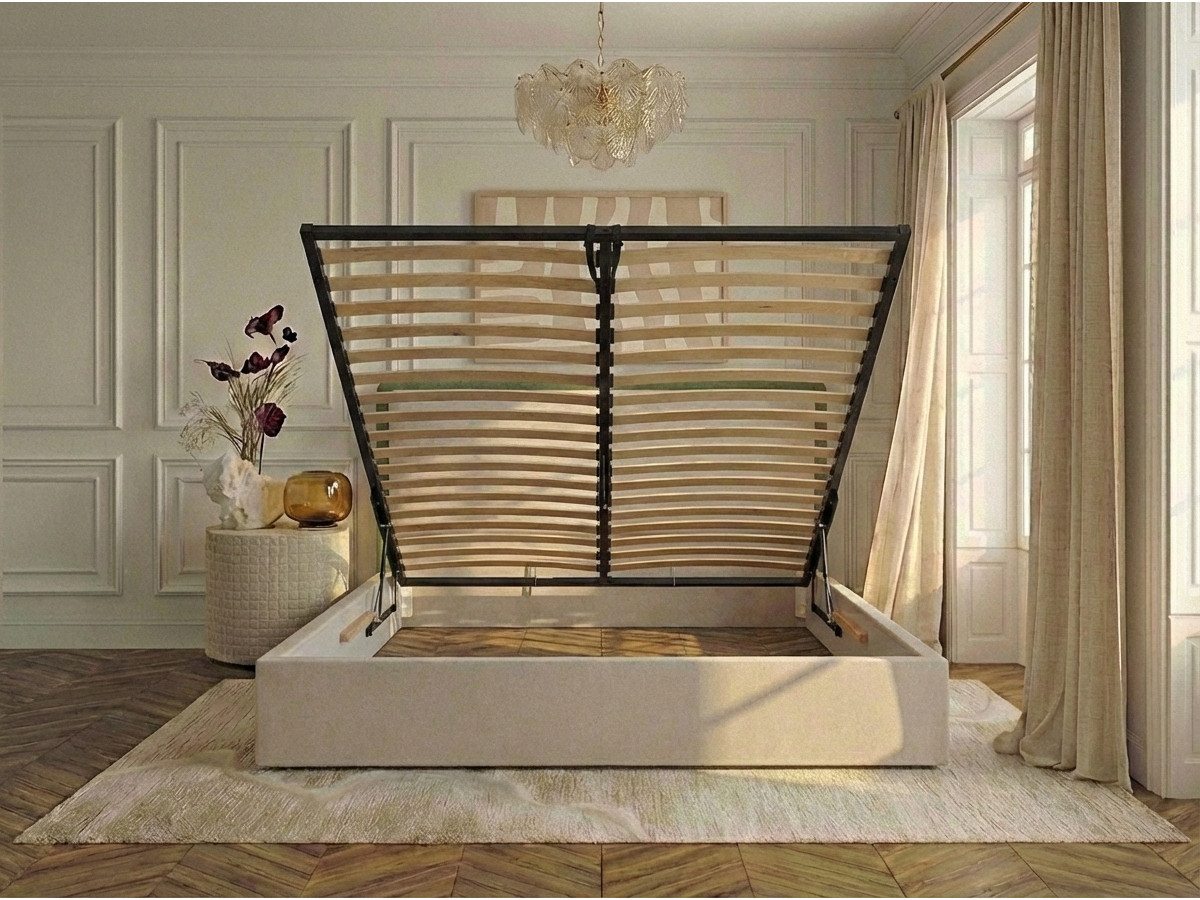 Lit coffre MARA texturé bicolore vert — vue 6