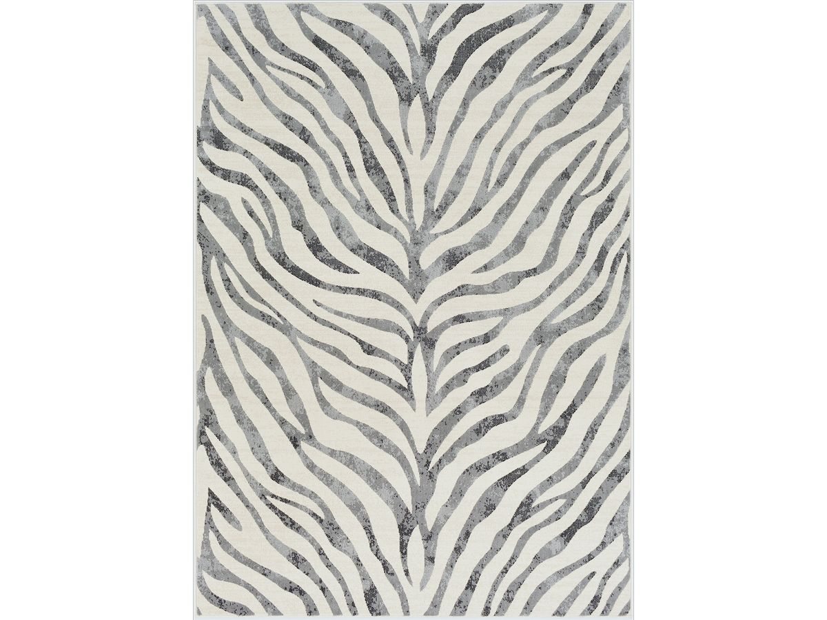 Tapis poils ras ZORA motif zèbre