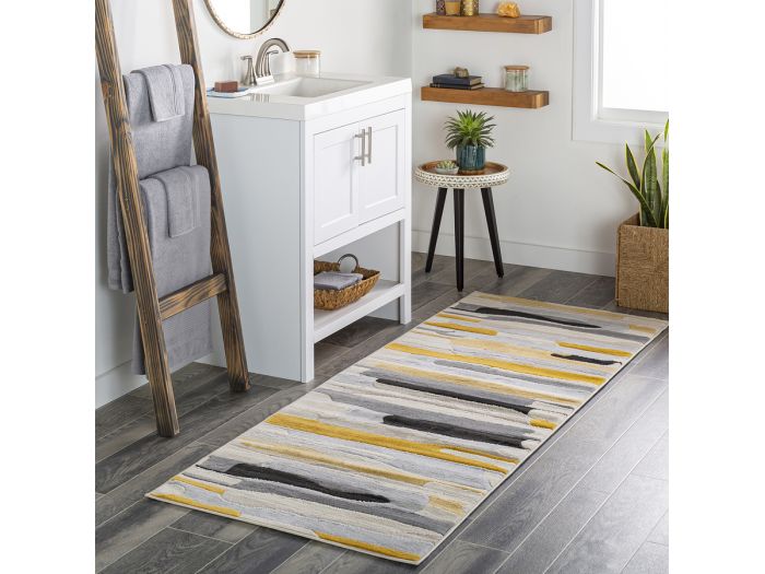 Tapis de couloir poils ras NAEL motif abstrait