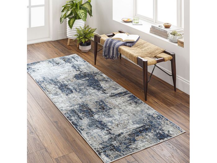 Tapis de couloir poils ras SILAS motif abstrait
