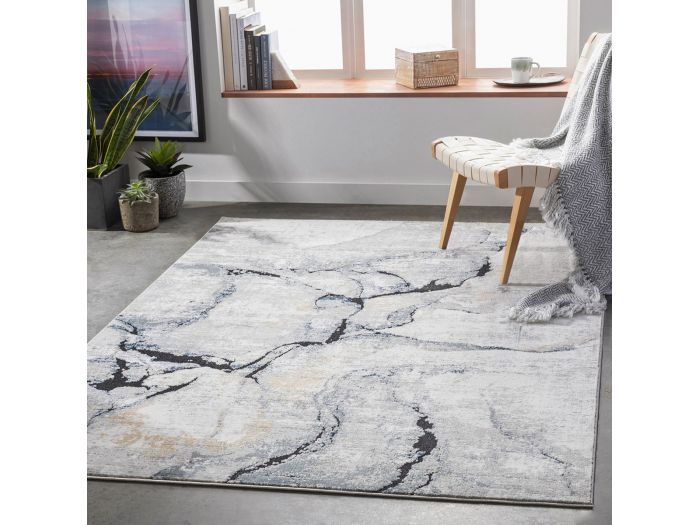 Tapis poils ras ALDA motif abstrait