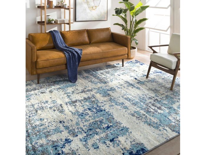 Tapis poils ras YSBA motif abstrait