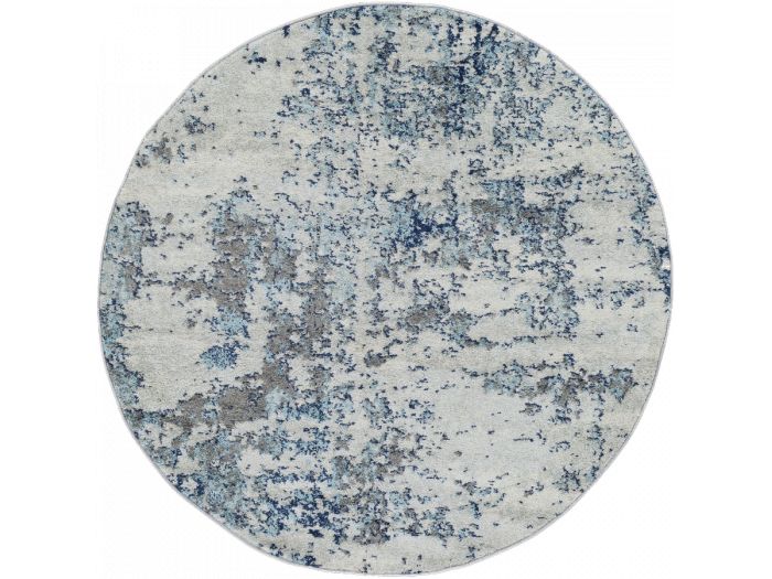 Tapis rond poils ras YSBA motif abstrait
