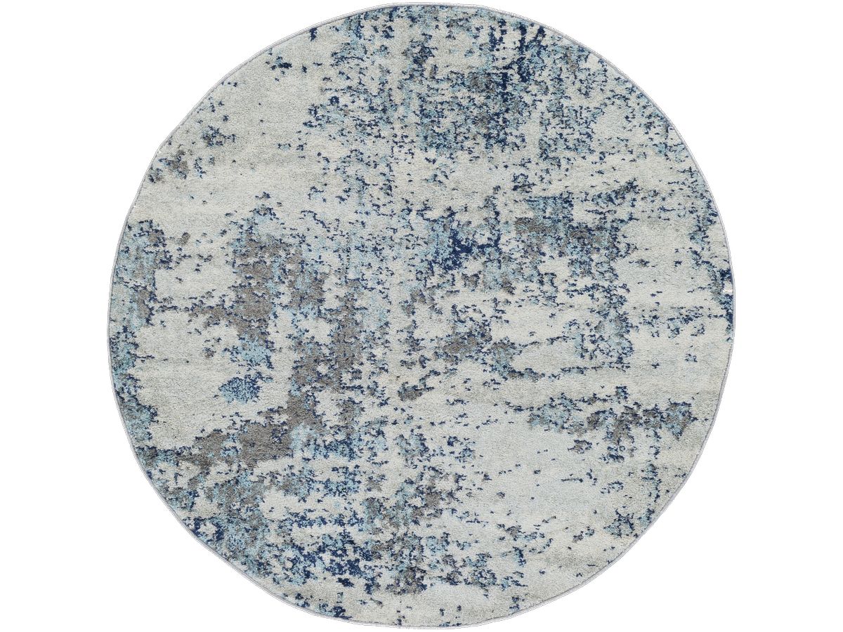 Tapis rond poils ras YSBA motif abstrait