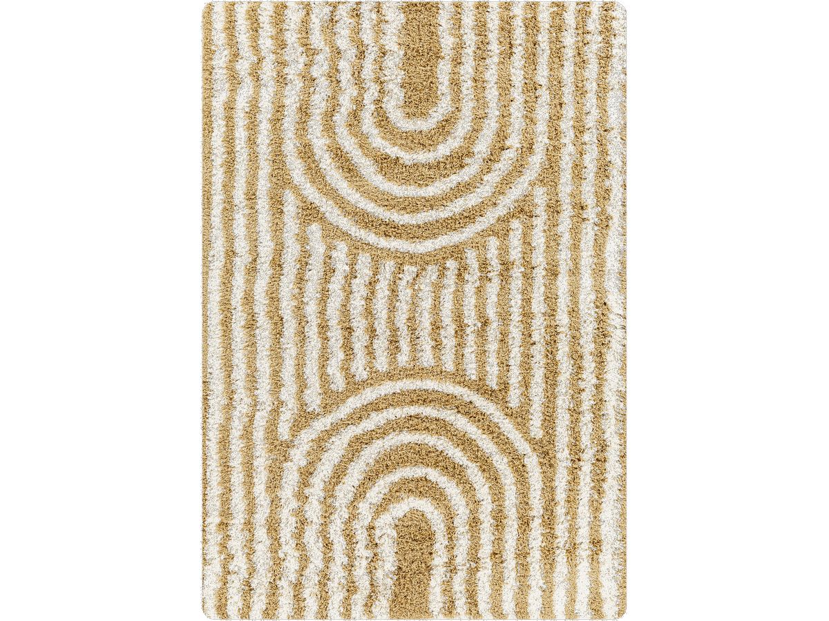Tapis poils longs KIMU motif abstrait jaune — vue 3