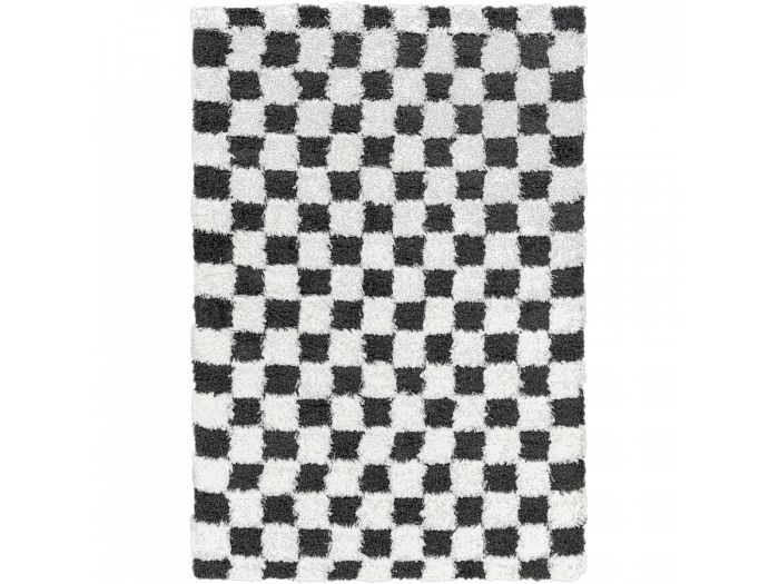 Tapis poils longs RIMA motif damier