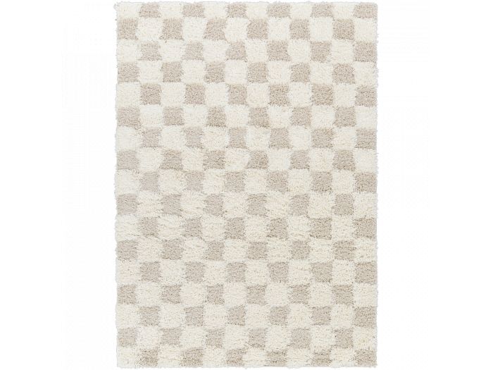 Tapis poils longs RIMA motif damier