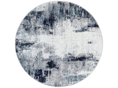 Tapis rond poils ras AMNA motif abstrait