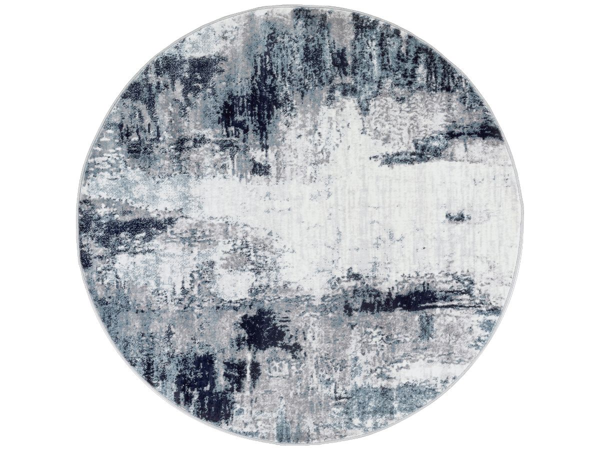 Rond AMNA-tapijt met korte pool en abstract patroon