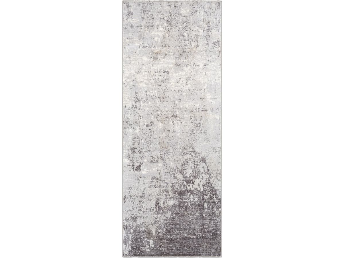 Tapis de couloir poils ras ELSIE motif abstrait gris — vue 3