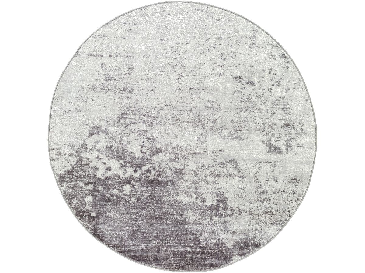 Rond vloerkleed ELSIE met korte pool en abstract patroon