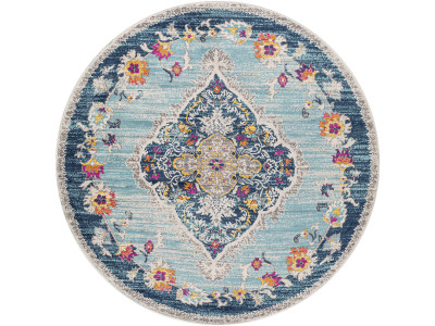 Tapis rond poils ras RUMI motif oriental