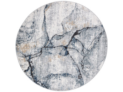 Tapis rond poils ras ALDA motif abstrait