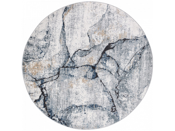 Tapis rond poils ras ALDA motif abstrait