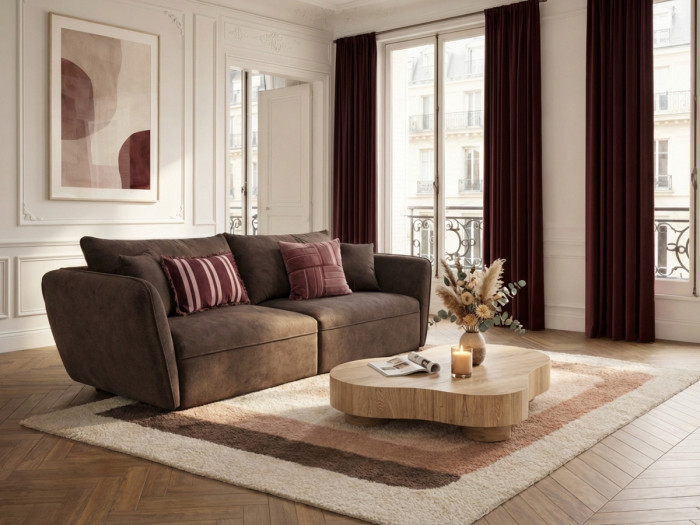 Canapé 3 places LUIGI tissu texturé