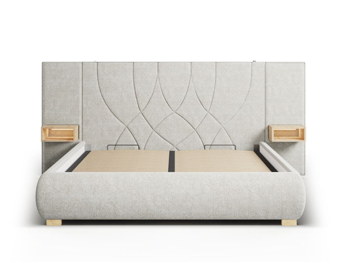 Lit coffre FLOA avec chevets et LED intégrées