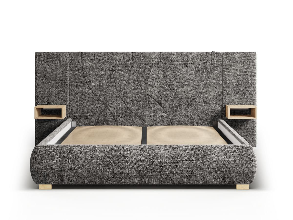 floa opbergbed met nachtkastjes en geïntegreerde ledverlichting gekleurd grijs