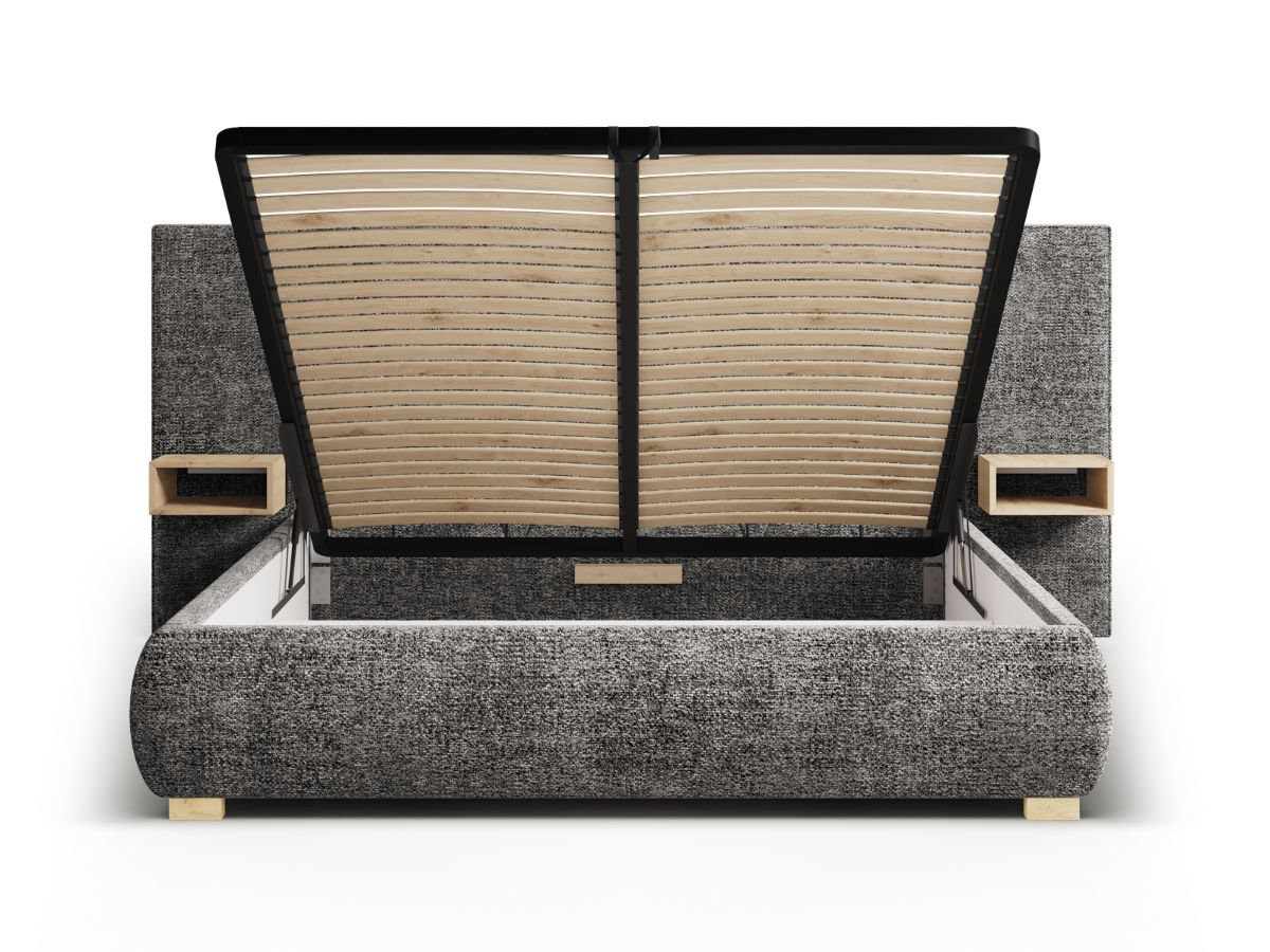 Lit coffre FLOA avec chevets et LED intégrées