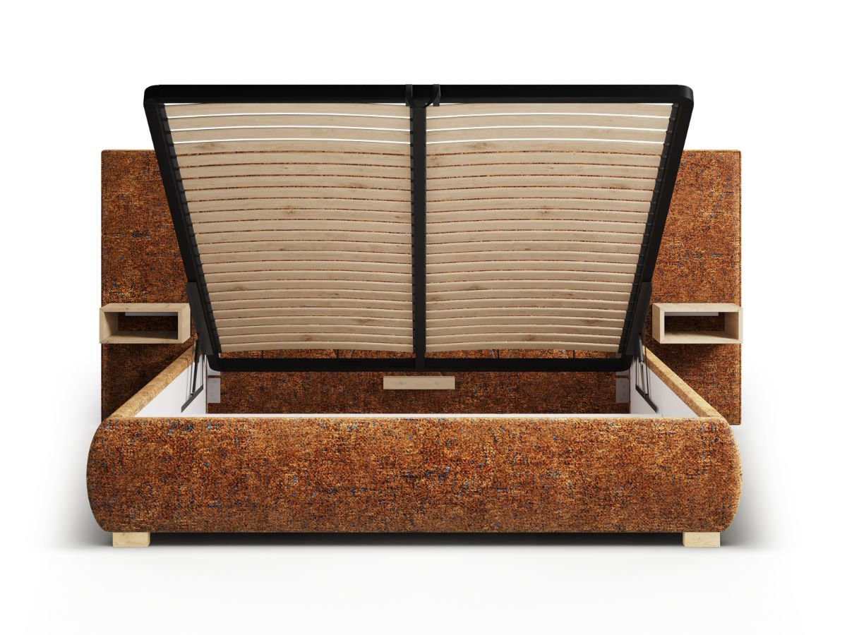 Lit coffre FLOA avec chevets et LED intégrées