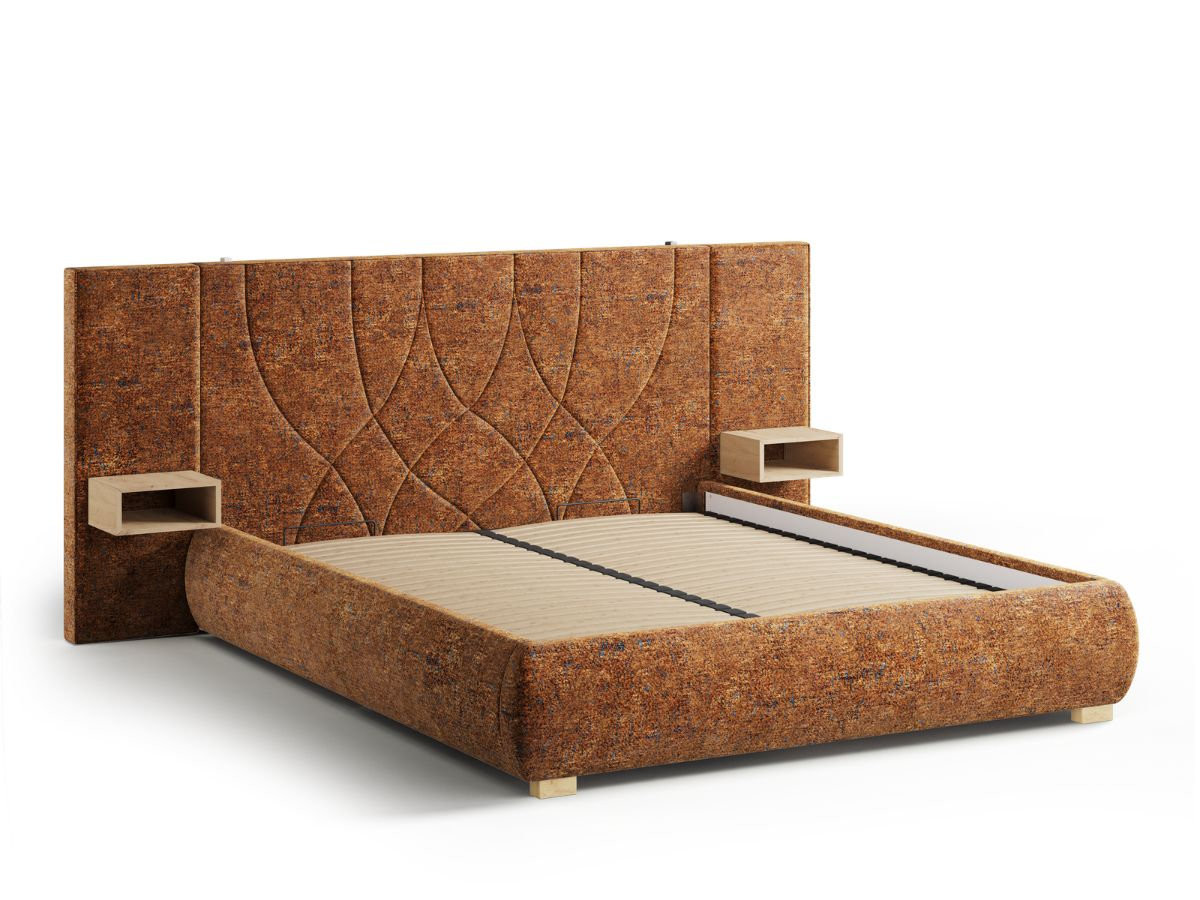 Lit coffre FLOA avec chevets et LED intégrées