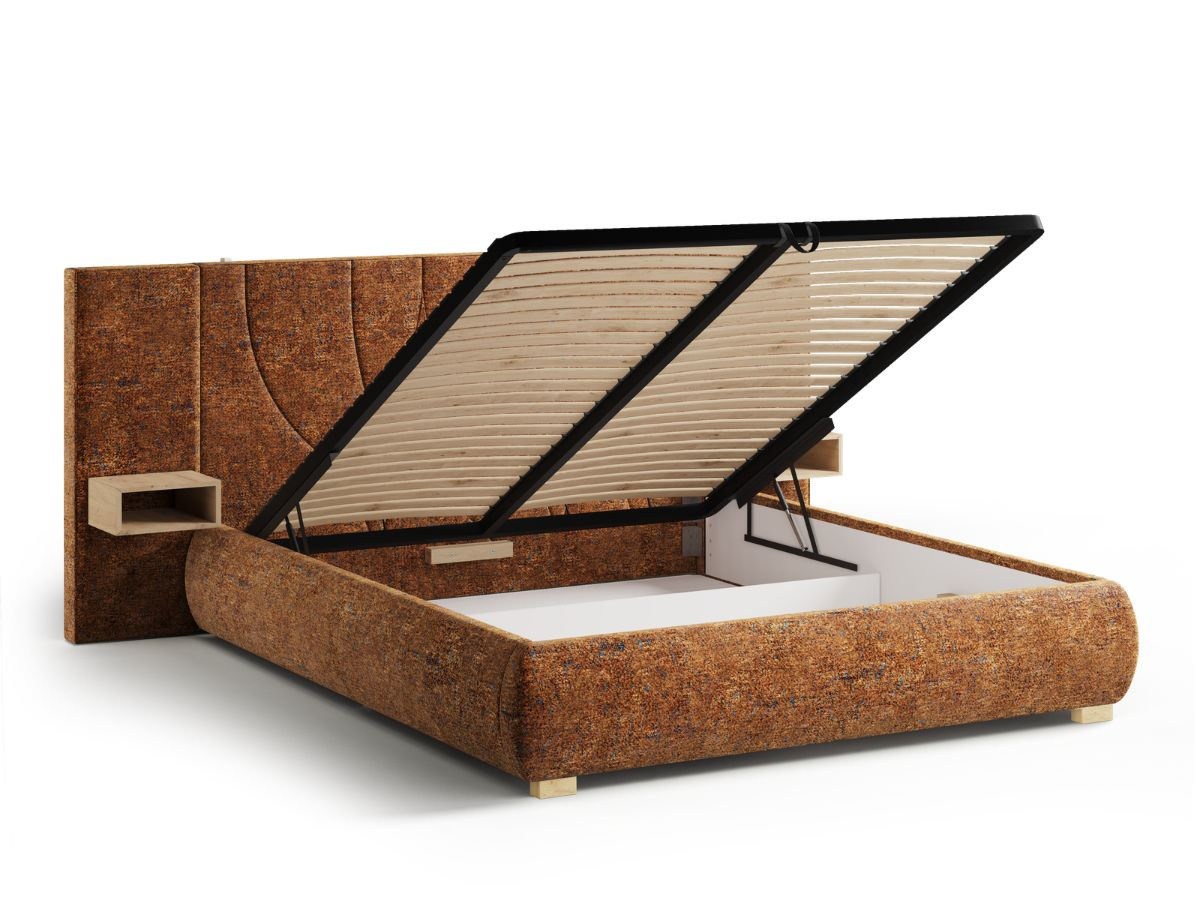 Lit coffre FLOA avec chevets et LED intégrées