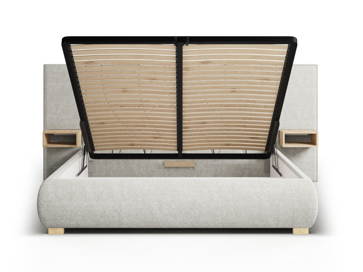 Lit coffre FLOA avec chevets et LED intégrées