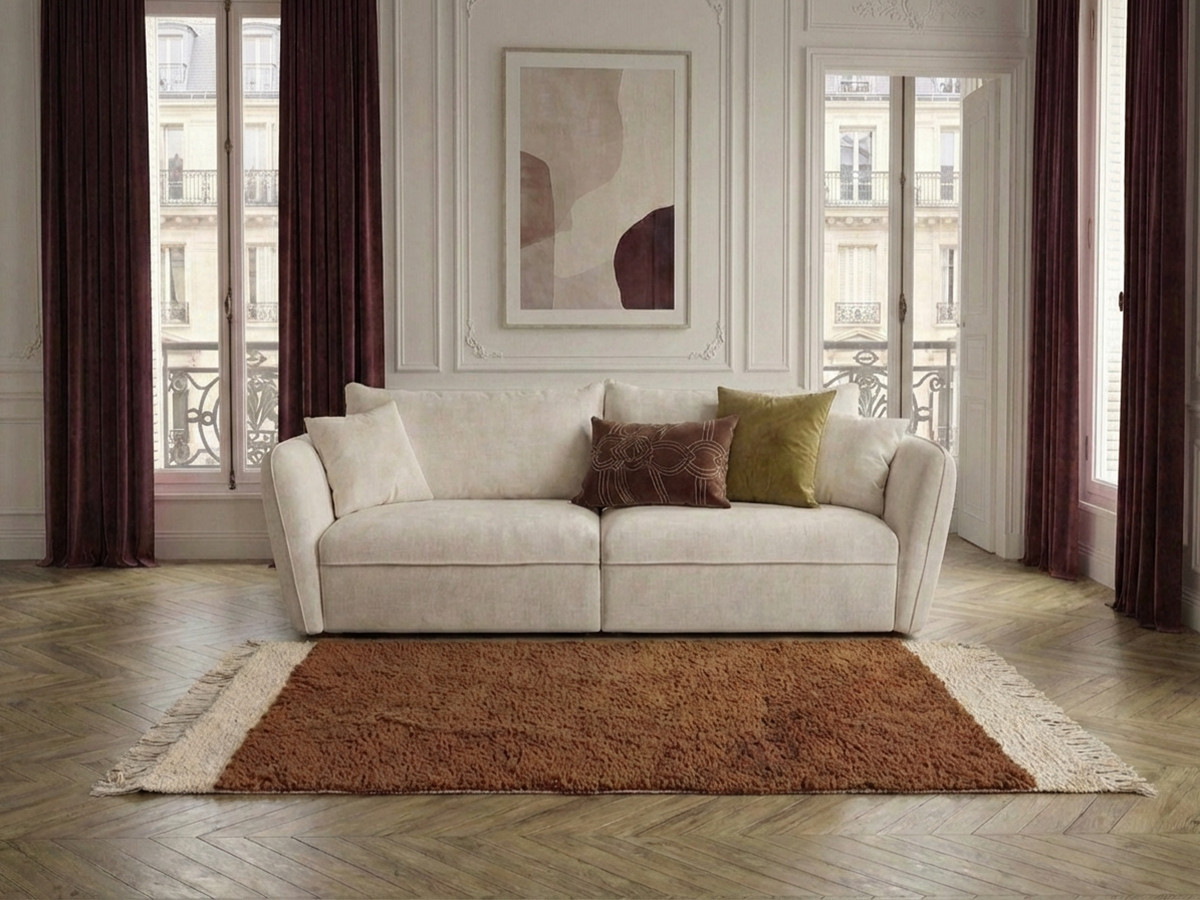 Canapé droit 3 places LUIGI lisse blanc — vue 6