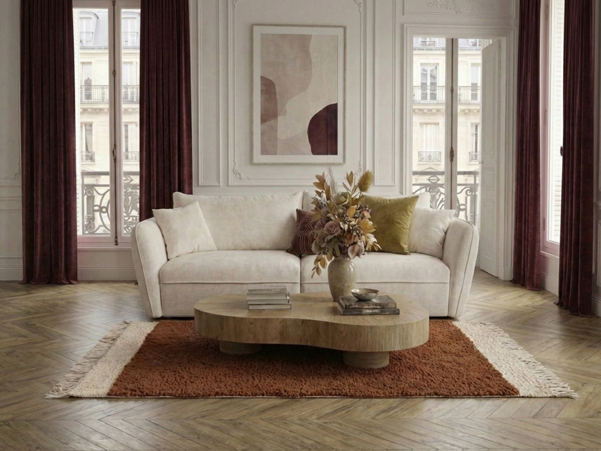 Canapé droit 3 places LUIGI lisse blanc — vue 4